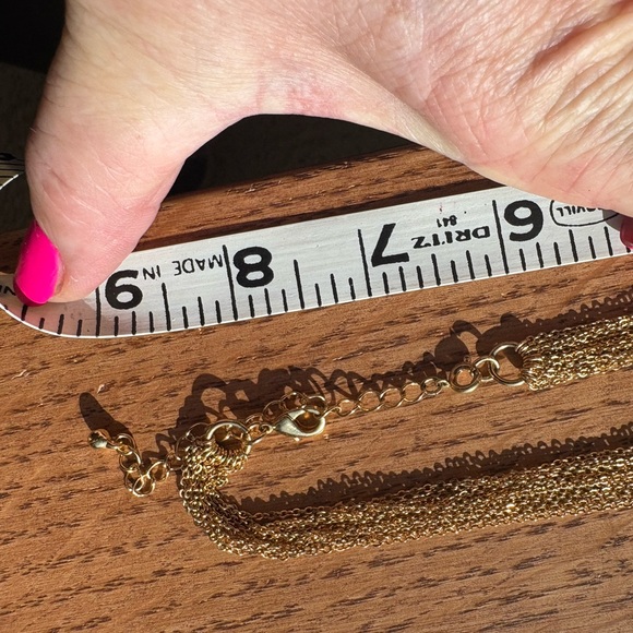 Avon Gold Plated Puffer Heart 💛 Pendant on Multistrand Chain Necklace - Picture 5 of 5